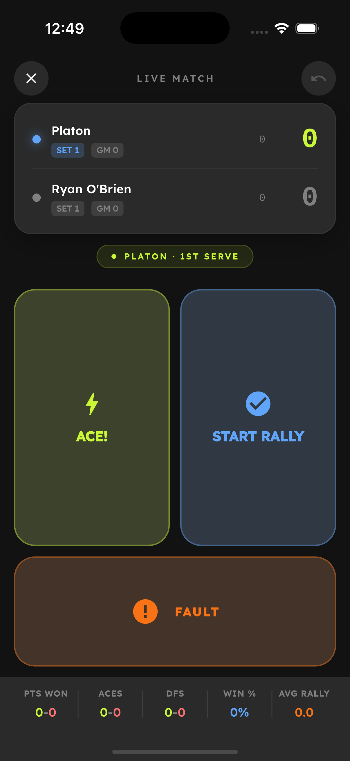 Tennis Seed live match tracking interface